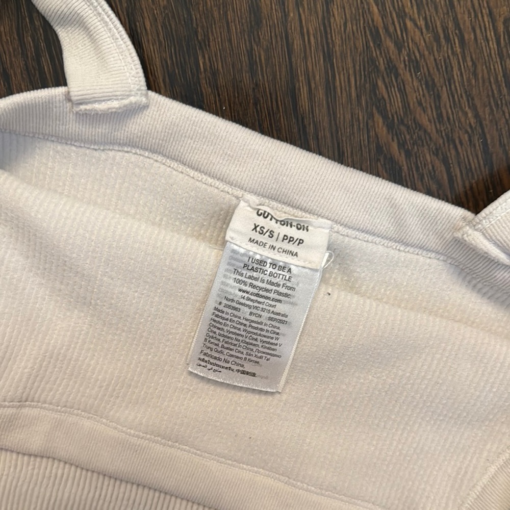 Women's Cream Ribbed Tank Top - Picture 2 of 3